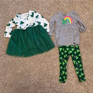 Cat & Jack Green and Gray Shamrock Costume Set